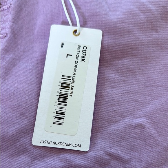 Just Black Denim Button Down A Line Skirt Size Large - Picture 3 of 12